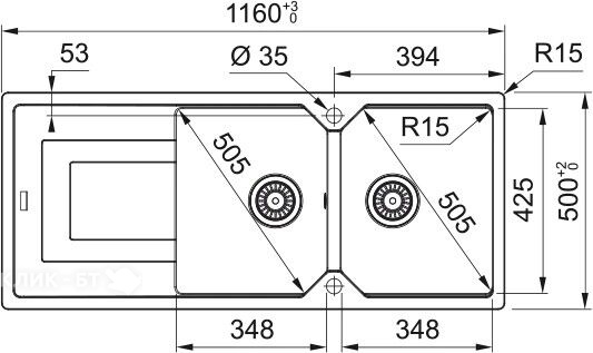 Кухонная мойка FRANKE UBG 621-116 чёрный (114.0582.243)