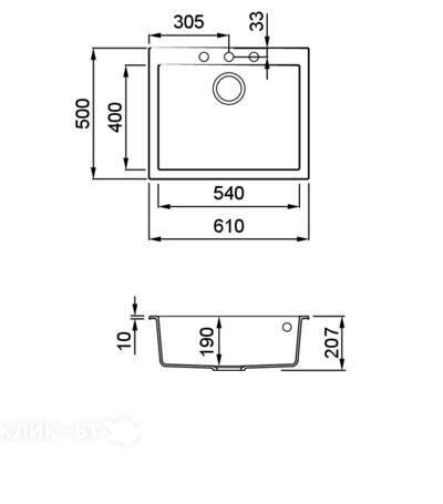 Кухонная мойка ELLECI Quadra 110 Bianco Titano 68