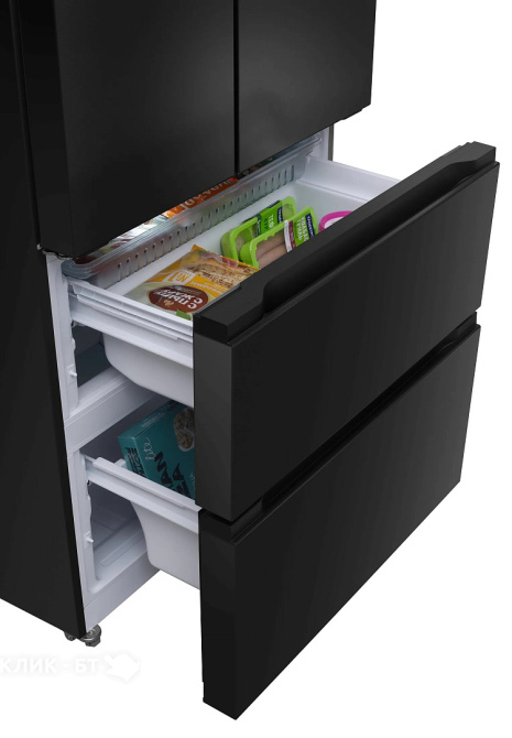 Холодильник MEFERI MFR83BLACK IX TOTAL NO FROST FRENCH DOOR COMFORT