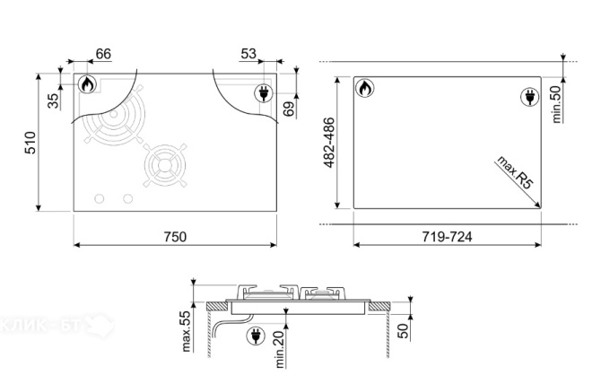 Варочная поверхность SMEG PM6743R