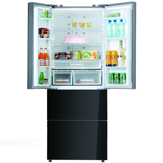 Холодильник TESLER RFD-360I BLACK GLASS