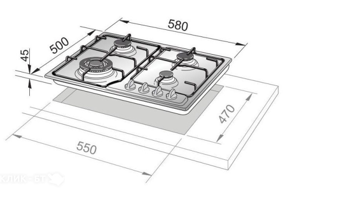 Варочная поверхность DELONGHI ROF 46 PRO RUS