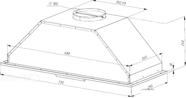 Вытяжка AKPO Neva II 80 wk-10 нержавеющая сталь