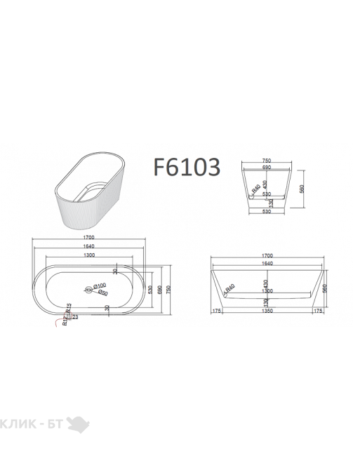 Ванна FRANK F6103 Black/Black