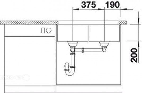 Кухонная мойка Blanco SUBLINE 350/350-U SILGRANIT жемчужный с отв.арм. InFino (арт.523577)