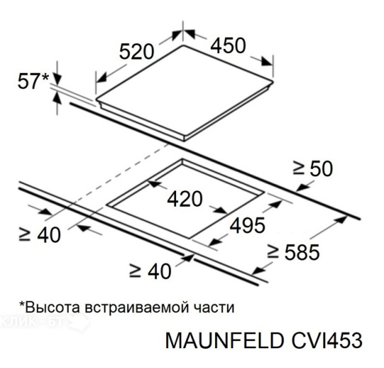 Варочная поверхность MAUNFELD CVI453STBK