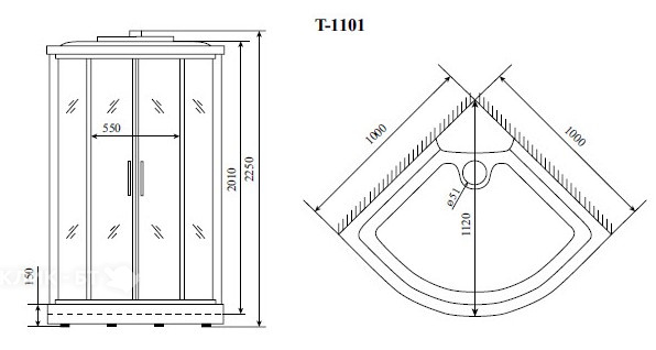 Душевая кабина TIMO Standart T-1101