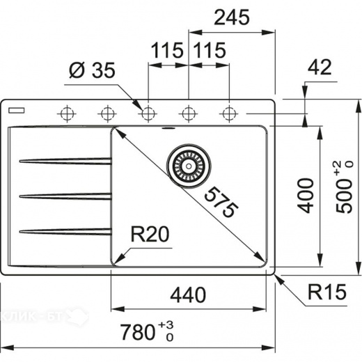 Кухонная мойка FRANKE CNG 611/211-78 TL белый (114.0639.725)