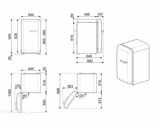 Холодильник SMEG FAB10LCR2