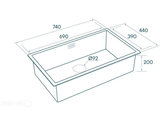 Кухонная мойка PAULMARK Koher PM807444-GM
