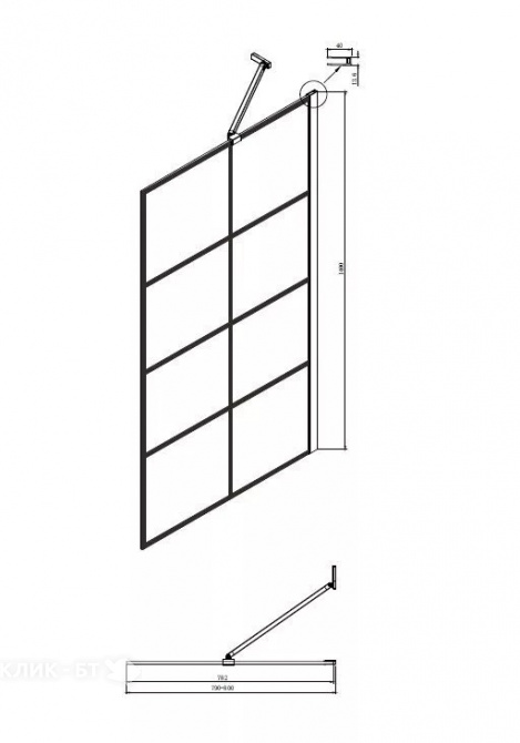 Шторка для ванны AMBASSADOR Bath Screens 16041209