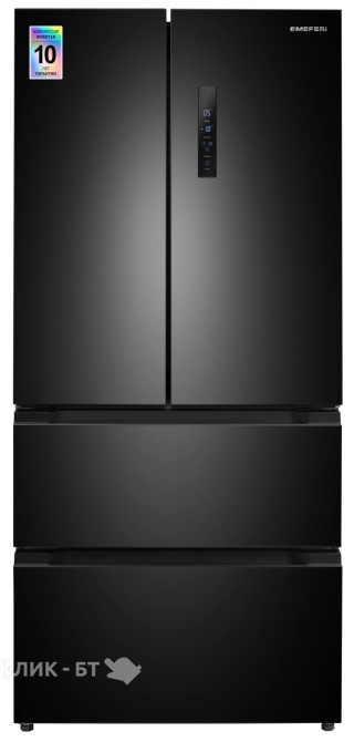 Холодильник MEFERI MFR83BLACK IX TOTAL NO FROST FRENCH DOOR COMFORT