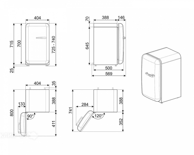 Минибар SMEG FAB5LPG5