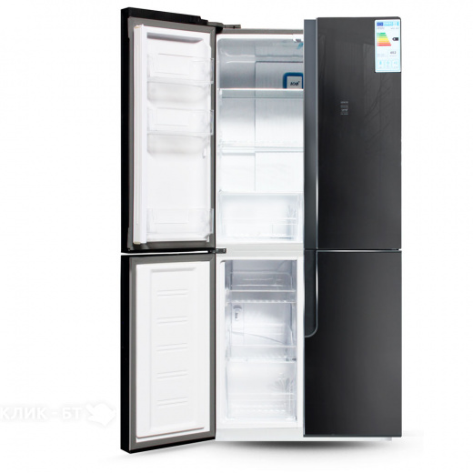 Холодильник Ginzzu NFK-500 черное стекло