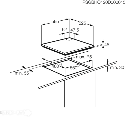 Варочная поверхность ELECTROLUX egu96647lx