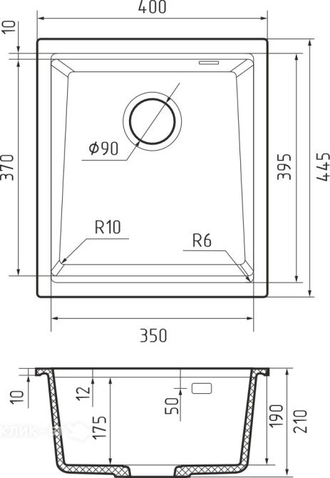 Кухонная мойка RIVELATO SCALINO 353 antracite