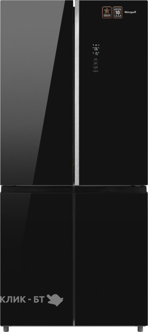 Холодильник WEISSGAUFF WCD 590 NoFrost Inverter Premium EcoFresh Black Glass