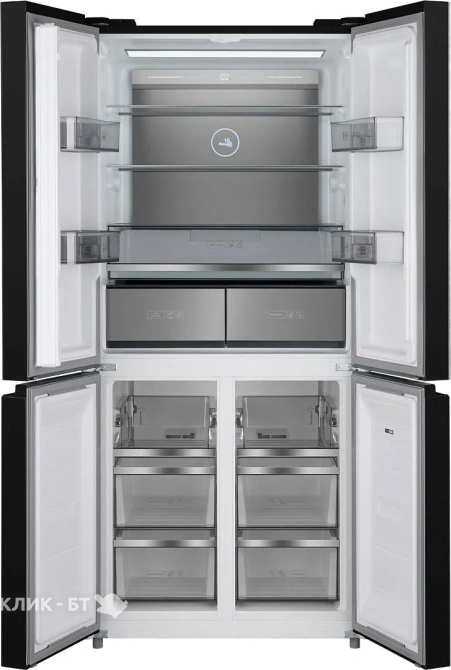 Холодильник WEISSGAUFF WCD 590 NoFrost Inverter Premium EcoFresh Black Glass