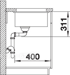 Кухонная мойка BLANCO Subline 375-U Ceramic PuraPlus глянцевый белый (523726)