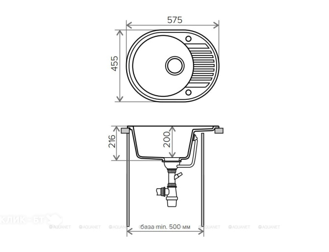 Кухонная мойка TOLERO R-122-911 черный