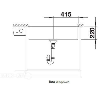 Кухонная мойка Blanco SUBLINE 800-U отводная арматура InFino® темная скала гранит 523142