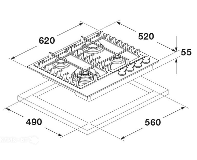 Варочная поверхность FULGOR Milano FUH 604 G DWK MBK