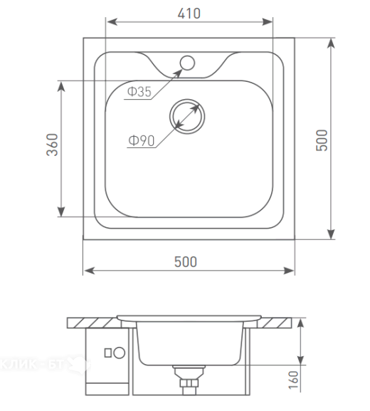 Кухонная мойка Zigmund & Shtain Platz 500.6 polished + сифон