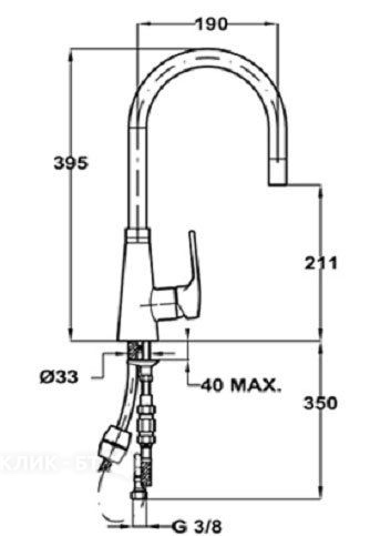 Смеситель TEKA vtk 938 chrome
