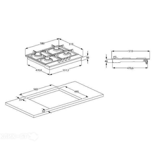 Варочная поверхность INDESIT INGT 61 IC/BK