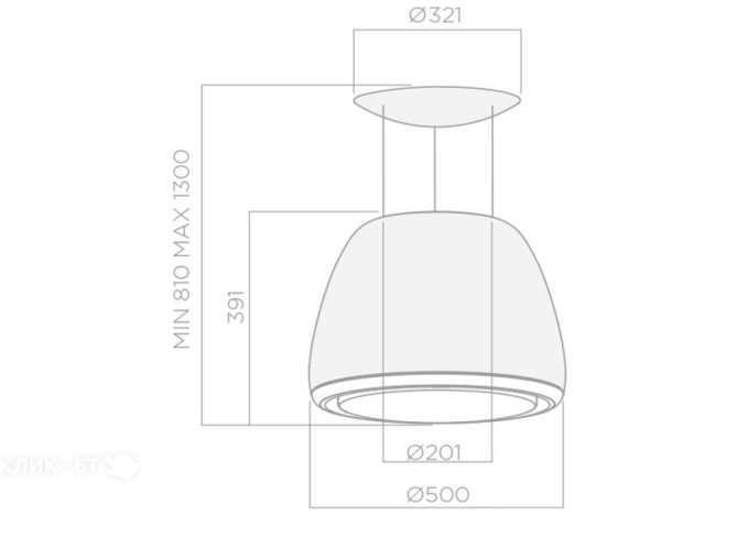 Вытяжка ELICA EDITH ROCK/F/50