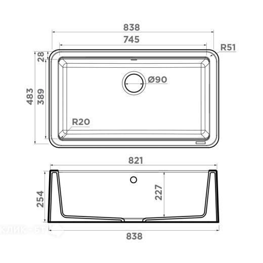 Кухонная мойка OMOIKIRI Tarento 83 GB (4993178)