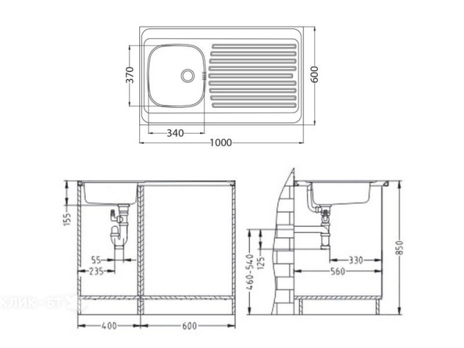 Кухонная мойка ALVEUS Classic 70 1108745 (в комплекте с сифоном)