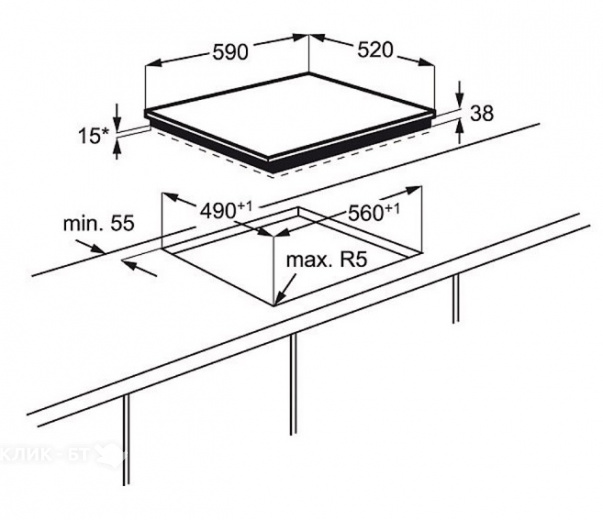 Варочная поверхность ELECTROLUX EHF6232FOK