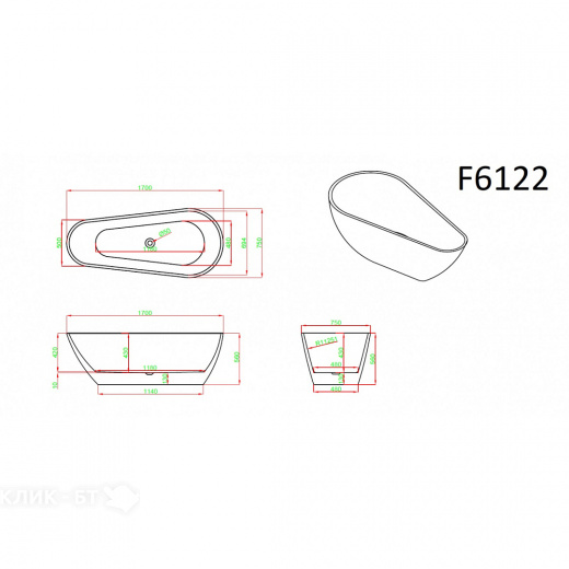 Ванна FRANK F6122 White
