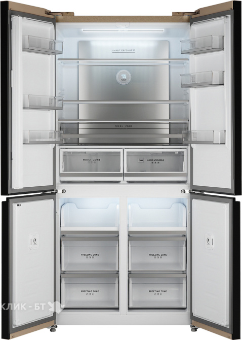Холодильник WEISSGAUFF WCD 510 Built-in Inverter NoFrost Сhampagne Glass