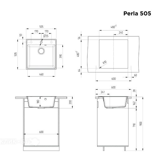 Кухонная мойка MAUNFELD Perla 505 MFQS-505BG бежевый