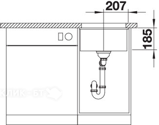 Кухонная мойка BLANCO Subline 375-U Ceramic PuraPlus глянцевый белый (523726)