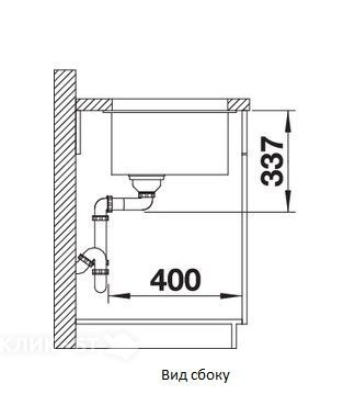 Кухонная мойка Blanco SUBLINE 800-U отводная арматура InFino® темная скала гранит 523142