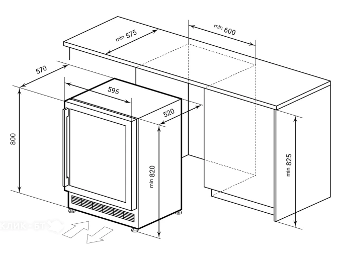 Винный шкаф LEX LWD6046BL dual zone