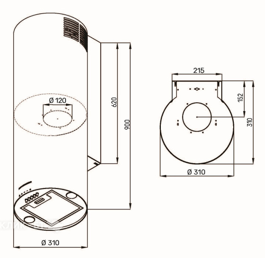Вытяжка KUPPERSBERG WL-TUBA 30 B