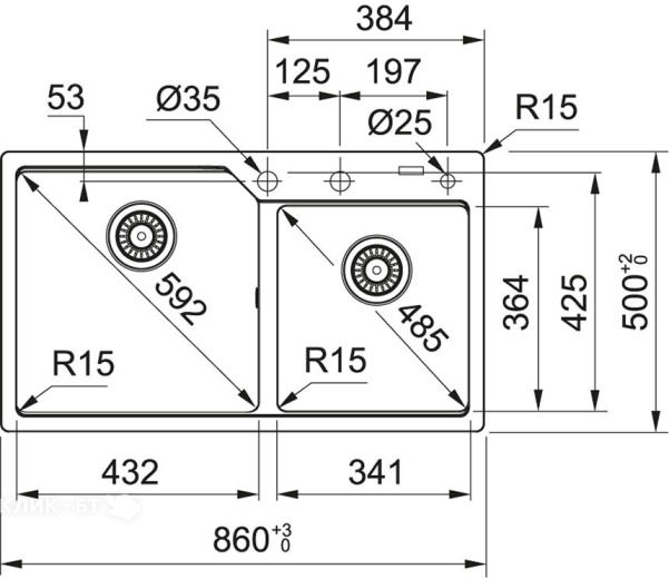 Кухонная мойка FRANKE UBG 620-86 миндаль (114.0582.292)