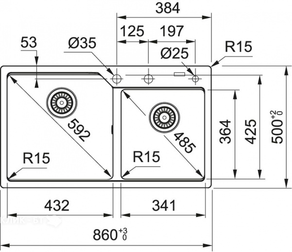 Кухонная мойка FRANKE UBG 620-86 миндаль (114.0582.292)