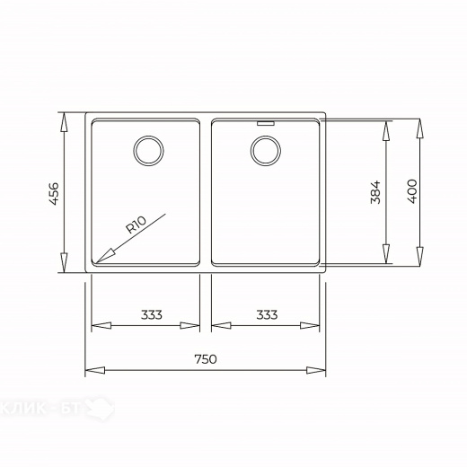 Кухонная мойка TEKA RADEA R10 2B 750 M-TG WHITE (115260040)