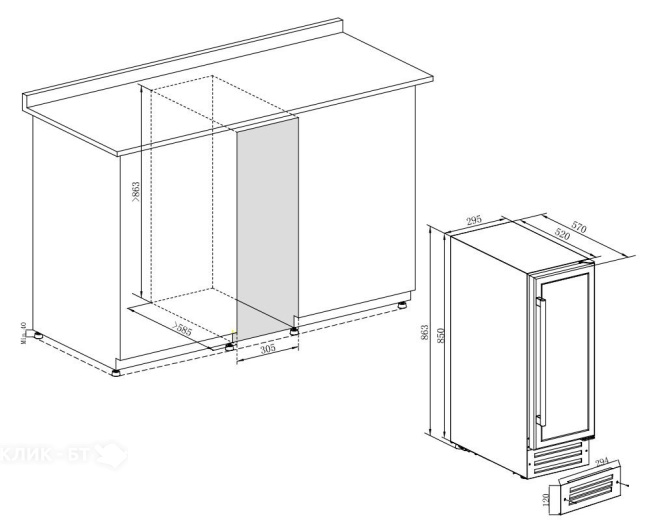 Винный шкаф TEMPTECH WPQ30SCS