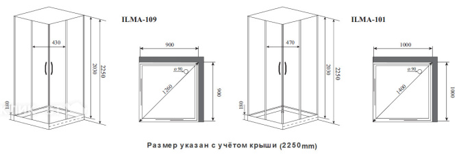 Душевая кабина TIMO Premium ILMA 109