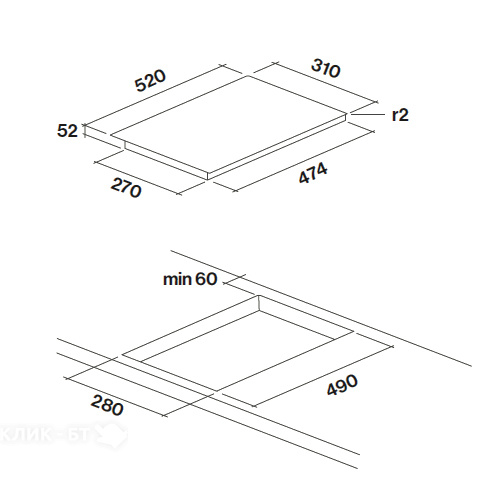 Варочная поверхность FALMEC PIANO INDUZIONE 31x52