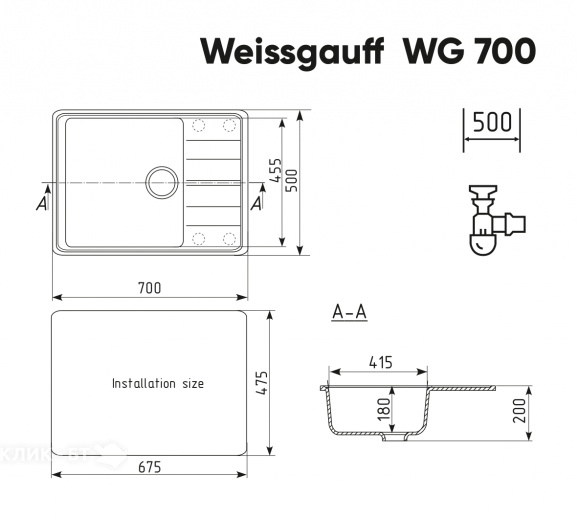 Кухонная мойка WEISSGAUFF WG 70003 Sand