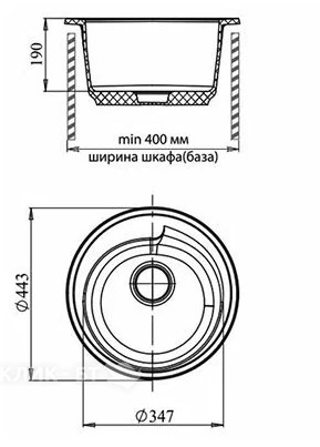 Кухонная мойка GRANFEST Rondo GF-R450 серый