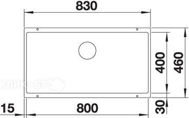 Кухонная мойка Blanco SUBLINE 800-U отводная арматура InFino® темная скала гранит 523142