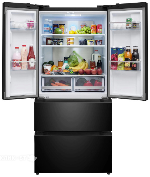 Холодильник MEFERI MFR83BLACK IX TOTAL NO FROST FRENCH DOOR COMFORT